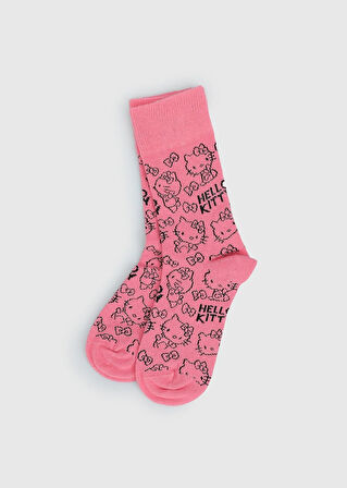 Pembe  Hello Kitty Pembe Soket Çorap 27-30