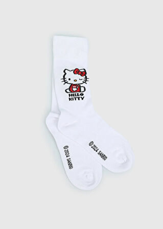 Beyaz  Hello Kitty Beyaz Soket Çorap 31-34