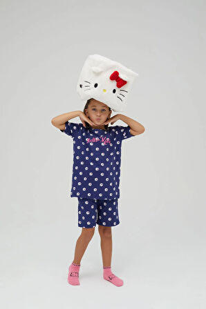 Kız Çocuk Kısa Şortlu Pamuklu Pijama Takımı