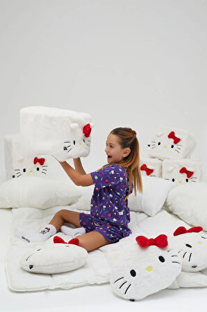 Kız Çocuk Kısa Kollu Şortlu Pamuklu Pijama Takımı