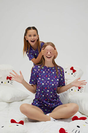 Lisanslı Kısa Kollu Şortlu Pamuklu Pijama Takımı