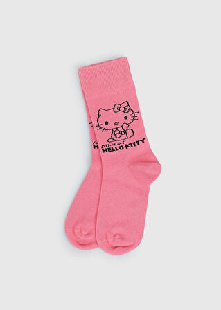 Pembe  Hello Kitty Pembe Soket Çorap 27-30