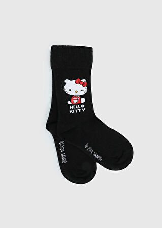 Siyah  Hello Kitty Siyah Soket Çorap 27-30