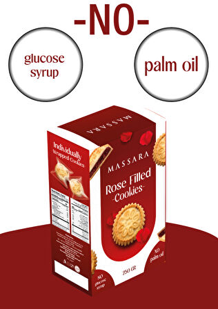 Massara Gül Yaprak Dolgulu Tekli Sargılı Kurabiye 250 gr