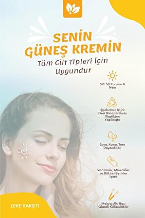 Laventin 50+ Faktör Leke Karşıtı Tüm Cilt Tipleri İçin Renksiz Yüz Güneş Koruyucu Krem 125 ml