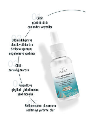 Kırışık Karşıtı - Sebum Dengeleyici - Yoğun Nemlendirici Canlandırıcı Serum 30 Ml (%10 AHA %2 BHA)