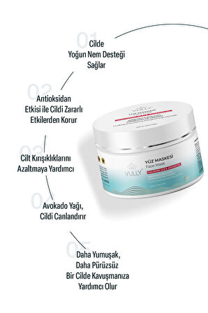 Arındırıcı Besleyici Aydınlatıcı Yüz için Kil Maskesi 150 Ml (HYALURONIC ACID - AVACADO OIL)