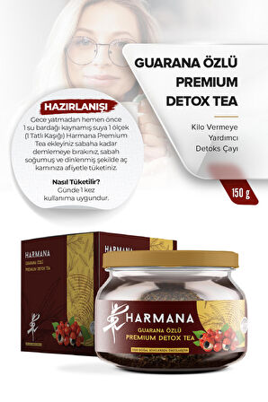 Guarana Özlü Premium Detox Tea 2 Aylık Kullanım 150 Gr