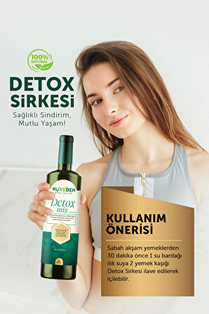 NÜVEDEN Detox Sirkesi Prebiyotik Ödem Atmaya Ve Kilo Vermeye Yardımcı 250 ml