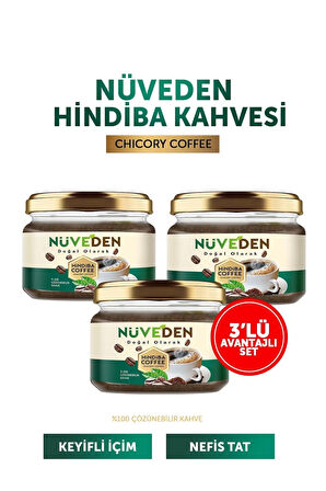 NÜVEDEN Hindiba Kahvesi %100 Doğal Detox Diyet Kahve 3x150 gr