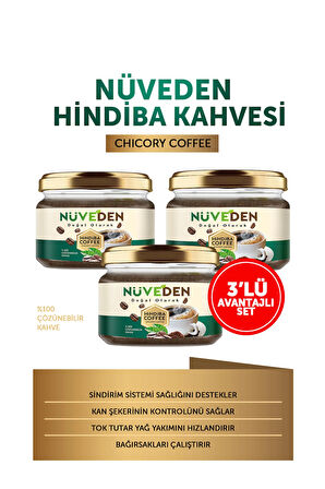 NÜVEDEN Hindiba Kahvesi %100 Doğal Detox Diyet Kahve 3x150 gr