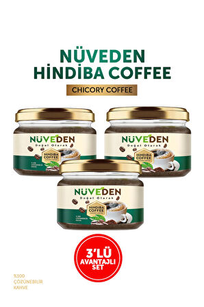 NÜVEDEN Hindiba Kahvesi %100 Doğal Detox Diyet Kahve 3x150 gr