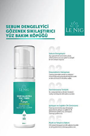 LE NIG Sebum Dengeleyici ve Gözenek Sıkılaştırıcı Yüz Temizleme Köpüğü 200ML