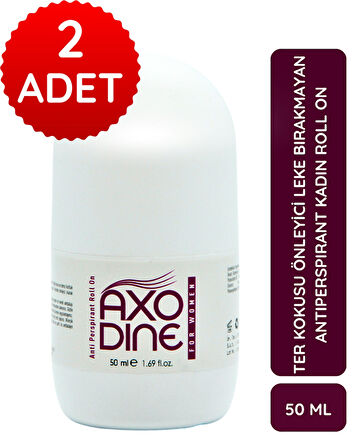 Axodine Anti-perspirant Roll On Kadınlar İçin Ter Kokusu Önleyici Lekesiz 50 ml X 2 Adet