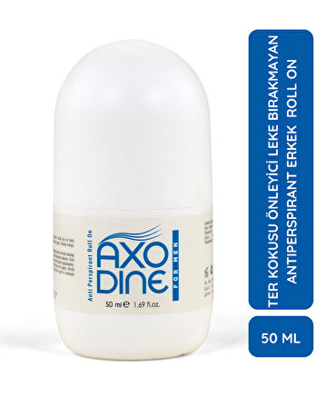 Axodine Antı Perspirant Erkek Roll On Deodorant Ter Kokusu Önleyici Leke Bırakmayan 50 ml 