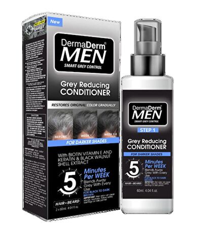 Dermaderm Men Saç Siyahlaştırıcı Beyaz Kapatıcı Saç Kremi + 20 Vol Oksidan Krem 