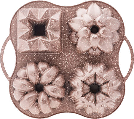 Karaca Cake Pro 4'lü Rosegold Döküm Kek Kalıbı 35 Cm
