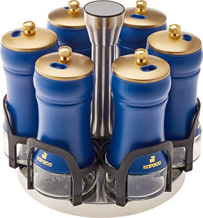 Karaca 0 - 249 ml Blue Berry 7 Parça Round Cam Baharat Takımı 7 Parça Cam