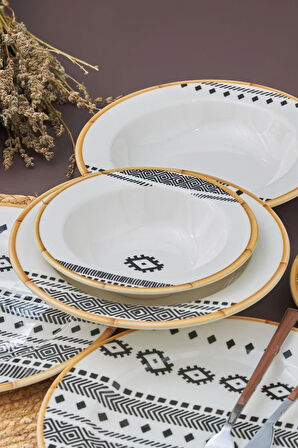 Saba 24 Parça 6 Kişilik Porselen Yemek Takımı
