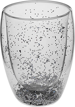 Karaca Pia Çift Cidarlı Silver Glitter Su Bardağı 350 Ml