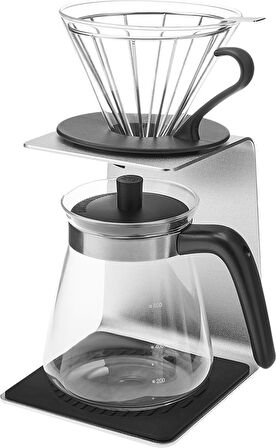 Karaca Brewy Coffe Standlı Çift Cidarlı Borosilikat Cam Dripper/Kahve Demleme Seti 600 Ml