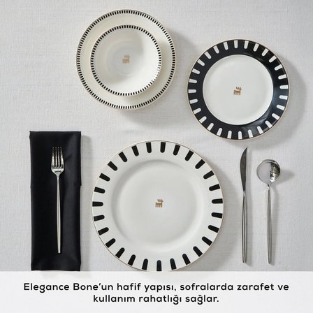 Karaca Elegance Bone 50.Yıl İmza Koleksiyonu Kore 24 Parça 6 Kişilik Yemek Takımı