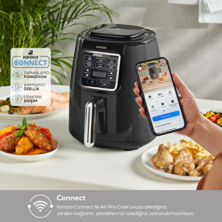 Karaca Connect Air Pro Cook XL 2 in 1 Uzaktan Erişimli Airfryer Shadow Grey
