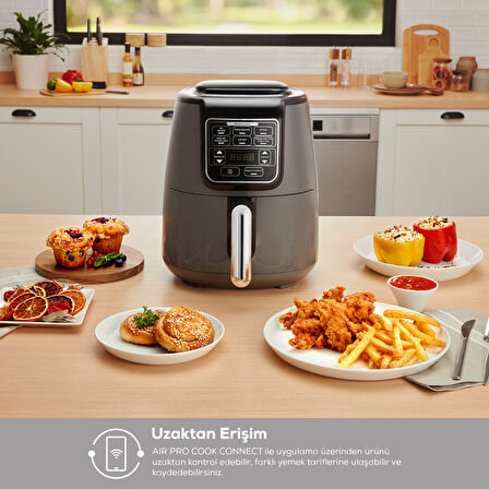 Karaca Connect Air Pro Cook XL 2 in 1 Uzaktan Erişimli Airfryer Shadow Grey