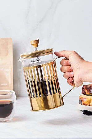 Stripe Borosilikat Cam French Press 800 ml