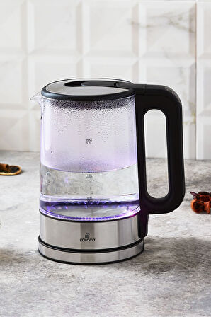 Sıcaklık Ayarlı Ve Led Işıklı 2205 Cam Su Isıtıcısı Kettle 2200w