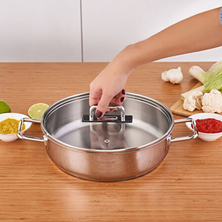 Karaca Grace Indüksiyon Tabanlı Çelik Karnıyarık Tencere 26 Cm 3.4 Litre