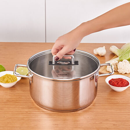 Karaca Grace Indüksiyon Tabanlı Çelik Tencere 24 Cm 5,5 Lt