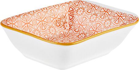 Karaca Floral Turuncu Rectangle Çerezlik/sosluk 10 Cm