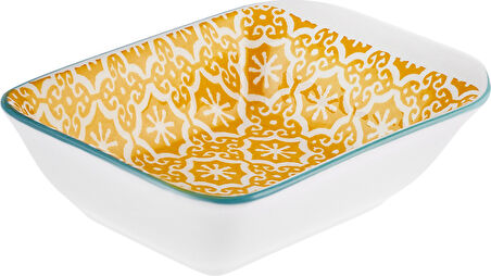 Karaca Floral Sarı Rectangle Çerezlik/sosluk 10 Cm
