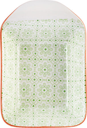 Karaca Floral Yeşil Rectangle Çerezlik/sosluk 10 Cm