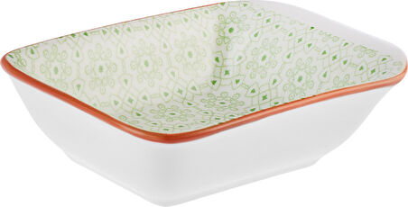 Karaca Floral Yeşil Rectangle Çerezlik/sosluk 10 Cm