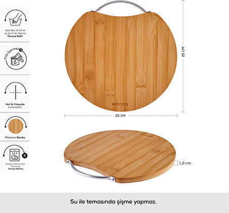 Karaca Owen Round Small Bambu Kesme Tahtası 25 Cm