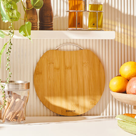 Karaca Owen Round Large Bambu Kesme Tahtası 28 Cm