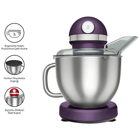 Karaca Mastermaid Chef Pro Çift Kollu Stand Mikser Grape Purp 1750 W