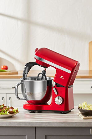Karaca Mastermaid Chef Pro Çift Kollu 1750 W 5 lt Kırmızı Stand Mikser Teşhir
