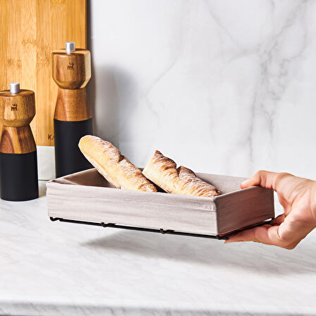 Karaca Fabl Gray Ekmek Sepeti Küçük