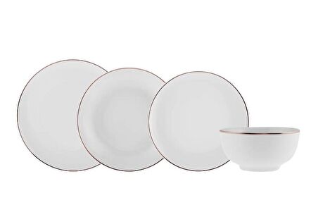 Karaca Yemek Takımı 24 Parça 6 Kişilik Leon Rose Gold