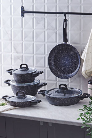 Karaca Bio Granit Blue Stone 9 Parça Tencere Seti