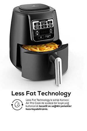 Karaca Air Pro Cook Xl 2 in 1 4 lt Yağsız Airfryer Siyah-Krom