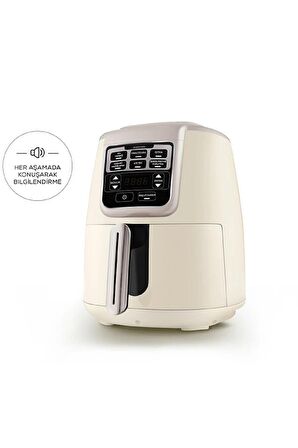 Karaca Air Pro Cook Xl 2 In 1 Konuşan Airfryer Iconic Beige