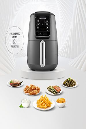 Karaca Air Pro Cook XL 2 in 1 Konuşan Airfryer Space Gray