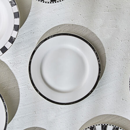 Karaca Damalı Çizgi Porselen Pasta Tabağı 19 Cm