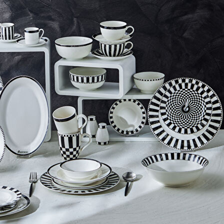 Karaca Damalı Noodle Porselen Kase 14 Cm