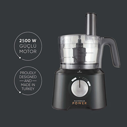 Karaca Mastermaid Power Max 11 In 1 Mutfak Robotu Shiny Black 2500 W