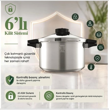 Karaca Quick and Safe İndüksiyon Tabanlı Düdüklü Tencere Seti 4+6 Lt